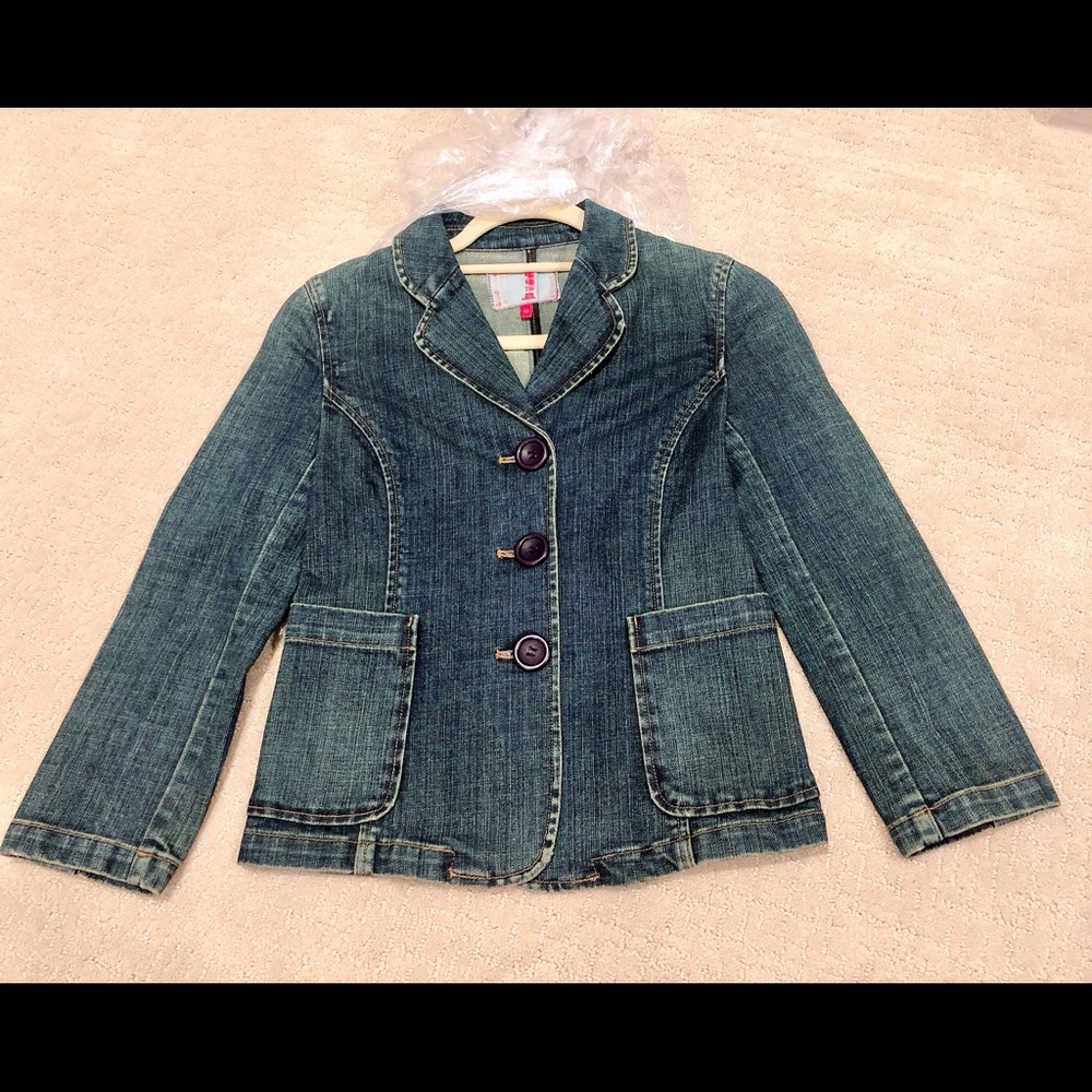 Blue heroes denim Jean blazer Jacket w/ pocket XS